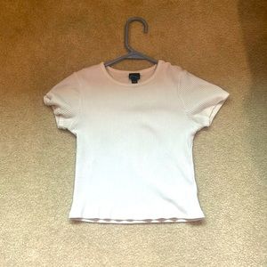 White t-shirt, kids large(10/12), in good condition.